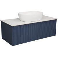 Тумба под раковину La Fenice Terra 100 FNC-01-TER-BG-100 подвесная Синяя матовая — фото 3, Мебель для ванной