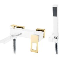 Смеситель для ванны Boheme Q 143-CRG Хром Золото — фото 1, Смесители