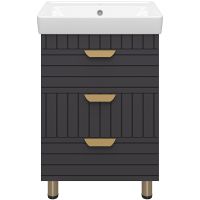 Товар: Тумба с раковиной Brevita Gloster 60 УТ000012446 Графит матовый - фото 2 Тумба с раковиной Brevita Gloster 60 УТ000012446 Графит матовый — фото 2, Мебель для ванной