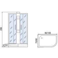Душевая кабина Мономах Б/К 100x70x24 МЗ L 10000005807 без гидромассажа — фото 4, Душевые кабины