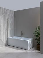 Шторка на ванну Allen Brau Priority 80 3.31024.BA профиль Серебро браш стекло прозрачное — фото 6, Шторки для ванной распашные