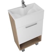 Тумба с раковиной 1MarKa July 50Н У85933 Дуб сонома Белая — фото 2, Тумбы с раковиной