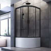 Товар: Душевой уголок AM.PM Gem 90х90 W90G-401A090BT профиль Черный матовый стекло прозрачное - фото 2 Душевой уголок AM.PM Gem 90х90 W90G-401A090BT профиль Черный матовый стекло прозрачное — фото 2, Душевые уголки четверть круга