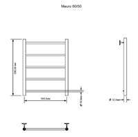 Электрический полотенцесушитель Aquanet Mauro 60х50 R 282002 Хром — фото 2, Электрические полотенцесушители