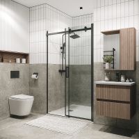 Душевая дверь Grossman Classic 110 100.K33.04.110.42.00 профиль Графит сатин стекло прозрачное — фото 3, Душевые двери в нишу