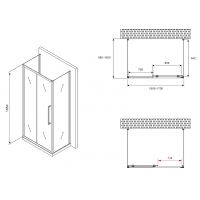 Душевой уголок Abber Schwarzer Diamant 170x100 AG30170BMH-S100BM-S100BM профиль Черный стекло матовое — фото 5, Прямоугольные душевые уголки