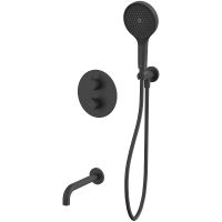 Смеситель для ванны Whitecross Y black YSET10TOPBL с термостатом Черный матовый — фото 1, Смесители