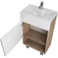 Тумба с раковиной 1MarKa July 50Н У85933 Дуб сонома Белая — фото 3, Тумбы с раковиной