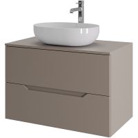 Тумба с раковиной Orange Line 80 Li-80TuLMDF+B05-480W подвесная Латте матовый — фото 1, Тумбы с раковиной