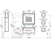 Тумба под раковину Aquaton Уэльс 100 1A267601WA6A0 подвесная Авеллино грей Антрацит — фото 10, Тумбы под раковину