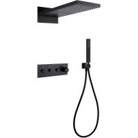 Товар: Душевая система Abber Rund AF8752B с термостатом Черная матовая - фото 1 Душевая система Abber Rund AF8752B с термостатом Черная матовая — фото 1, Встраиваемые душевые комплекты