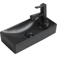 Раковина SantiLine 43 L SL-2009LMB Черная матовая — фото 1, Мини-раковины