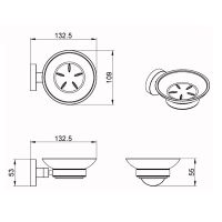 Мыльница Azario Nessy AZ-73108 Хром — фото 2, Мыльницы