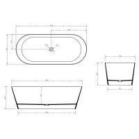 Ванна из искусственного камня Abber Stein 165x70 AS9622 без гидромассажа — фото 9, Ванны из искусственного камня