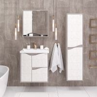 Товар: Зеркальный шкаф Onika Брендон 60.00 206084 Камень светлый Бетон крем - фото 3 Зеркальный шкаф Onika Брендон 60.00 206084 Камень светлый Бетон крем — фото 3, Мебель для ванной