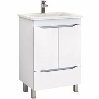 Тумба под раковину Vigo Grani 60 tn.tn.GRI.ELI.60.2D.1Y Белая — фото 1, Тумбы под раковину