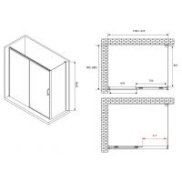 Душевой уголок Abber Komfort 140x100 профиль Хром стекло прозрачное арт-AG93140-S102 — фото 3, Прямоугольные душевые уголки