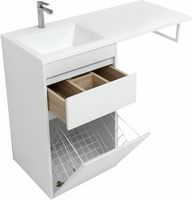 Тумба с раковиной Aquanet Токио 110 L 239298 Белая — фото 8, Тумбы с раковиной