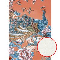 Фреска Ortograf Paradise 32201 Фактура флок FLK Флизелин (1,9*2,7) Розовый/Голубой, Птицы/Цветы — фото 1, Фрески