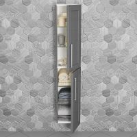 Шкаф пенал СанТа Венера 30 521005 подвесной Дуб серый — фото 3, Пеналы для ванной комнаты