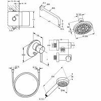 Душевая система Kludi Bozz 386300576 Хром — фото 2, Встраиваемые душевые комплекты