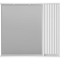 Зеркало со шкафом Brevita Balaton 90 R BAL-04090-01-П с подсветкой Белое матовое — фото 1, Зеркальные шкафы в ванную