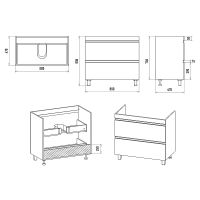 Тумба с раковиной Misty Ингрид 90 УТ000015020 Белая — фото 7, Мебель для ванной