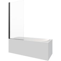 Шторка на ванну Berges River S Black 80х145 065011 профиль Черный матовый стекло прозрачное — фото 4, Шторки для ванной распашные