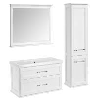 Зеркало ASB-Woodline Венеция 100 11941 Белое с патиной Серебро — фото 4, Мебель для ванной