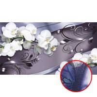 Фреска Ortograf 3D 5491 Фактура бархат серебро FX-S Флизелин (5*2,7) Серый/Белый, Цветы — фото 1, Фрески