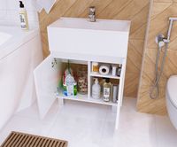 Товар: Тумба с раковиной 1MarKa Mira 60Н У83301 Белый глянец - фото 7 Тумба с раковиной 1MarKa Mira 60Н У83301 Белый глянец — фото 7, Мебель для ванной