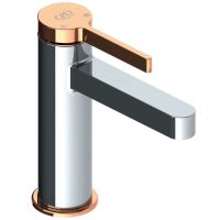 Смеситель для раковины GPD Gildo MLB165-K-R Хром Розовое золото — фото 1, Смесители