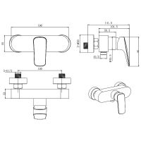 Смеситель для душа Aquatek Вега AQ1060MB Черный матовый — фото 2, Смеситель для душа