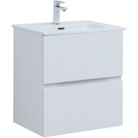 Тумба под раковину Aquanet Джейн 60 313284 подвесная Белая матовая — фото 1, Тумбы под раковину