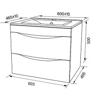 Тумба с раковиной Iddis Cloud 60 CLO60Y0i95K подвесная Белая матовая Дуб золотистый — фото 8, Тумбы с раковиной