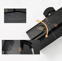 Товар: Душевая система Gappo G2491-6 с термостатом Черная матовая - фото 6 Душевая система Gappo G2491-6 с термостатом Черная матовая — фото 6, Душевые стойки