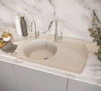 Кухонная мойка Domaci Бьелла DMC-23 GWS-23-328 Бежевая — фото 2, Кухонные мойки