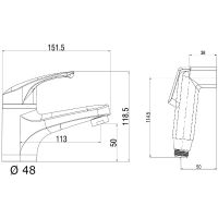 Смеситель для раковины Orange OneLife P01-022cr с гигиеническим душем Хром — фото 11, Смесители для раковины