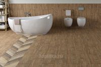 Керамогранит Керамин Ноттингем 4Д тип 2 коричневый шеврон 30х60 см — фото 2, Керамогранит