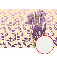 Фреска Ortograf Forma 32686 Фактура флок FLK Флизелин (4*2,7) Бежевый/Фиолетовый, Ромб/Цветы — фото 1, Фрески