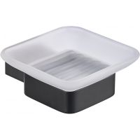 Мыльница Milacio Ultra MCU.952.MB / чёрная матовая / настенная / нержавеющая сталь и стекло — фото 1, Мыльницы