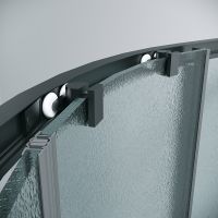 Душевой уголок Grossman Cosmo 100х100 301.K33.02.1010.21.02 профиль Черный матовый стекло шиншилла — фото 5, Душевые уголки четверть круга