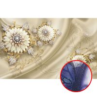 Фреска Ortograf 3D 6657 Фактура бархат серебро FX-S Флизелин (4,5*2,8) Бежевый, Цветы — фото 1, Фрески