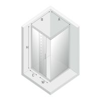 Душевой уголок New Trendy New Varia Chrome 100х80 D-0189A/D-0104B профиль Хром стекло прозрачное — фото 8, Душевые уголки