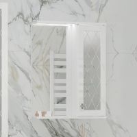 Зеркало со шкафом Volna Milena 55 R zsMLN55.R-01 с подсветкой Белое — фото 1, Зеркальные шкафы в ванную