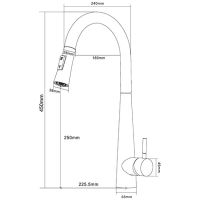 Смеситель для кухни Orange Steel Черный матовый арт-M99-007b — фото 7, Смесители для кухни