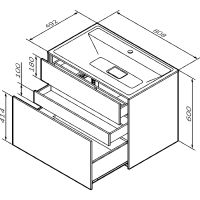 Товар: Тумба под раковину AM.PM Inspire V2.0 80 M50AFHX0803WM подвесная Белая матовая - фото 11 Тумба под раковину AM.PM Inspire V2.0 80 M50AFHX0803WM подвесная Белая матовая — фото 11, Мебель для ванной
