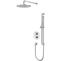 Душевая система Whitecross Y brushed nickel YSET09NIB с термостатом Брашированный никель — фото 1, Душевое оборудование. Душевая программа