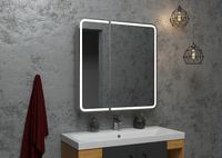 Зеркальный шкаф Континент Elliott LED 80 МВК014 с подсветкой Белый — фото 12, Зеркальные шкафы в ванную