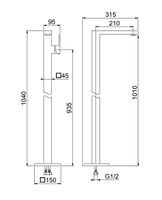 Смеситель для раковины Webert Pegaso PE832101010 Золото матовое — фото 2, Смесители